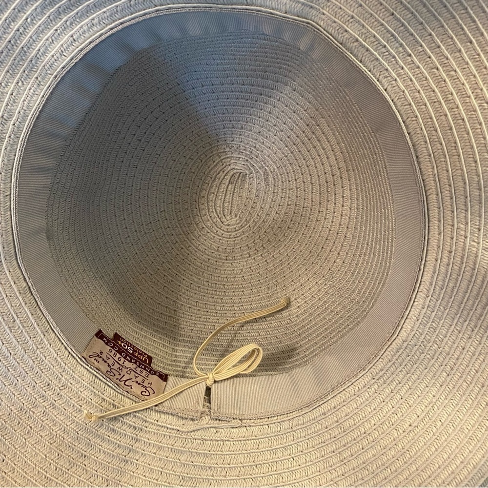 SUN 'N' SAND Sun Hat Up-Brim Adjustable UPF 50+ Pale Gray/Blue Women One Size - Picture 8 of 12